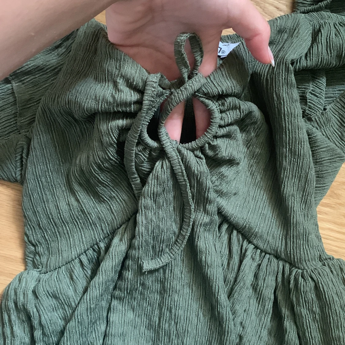 Grön blus med snörning från lager 157 - 3