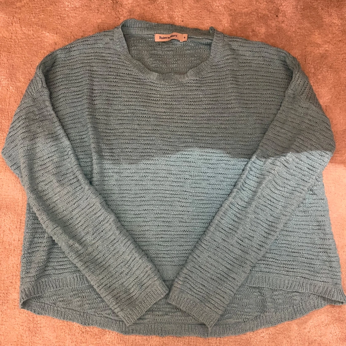 Turkos stickad tröja  - 2