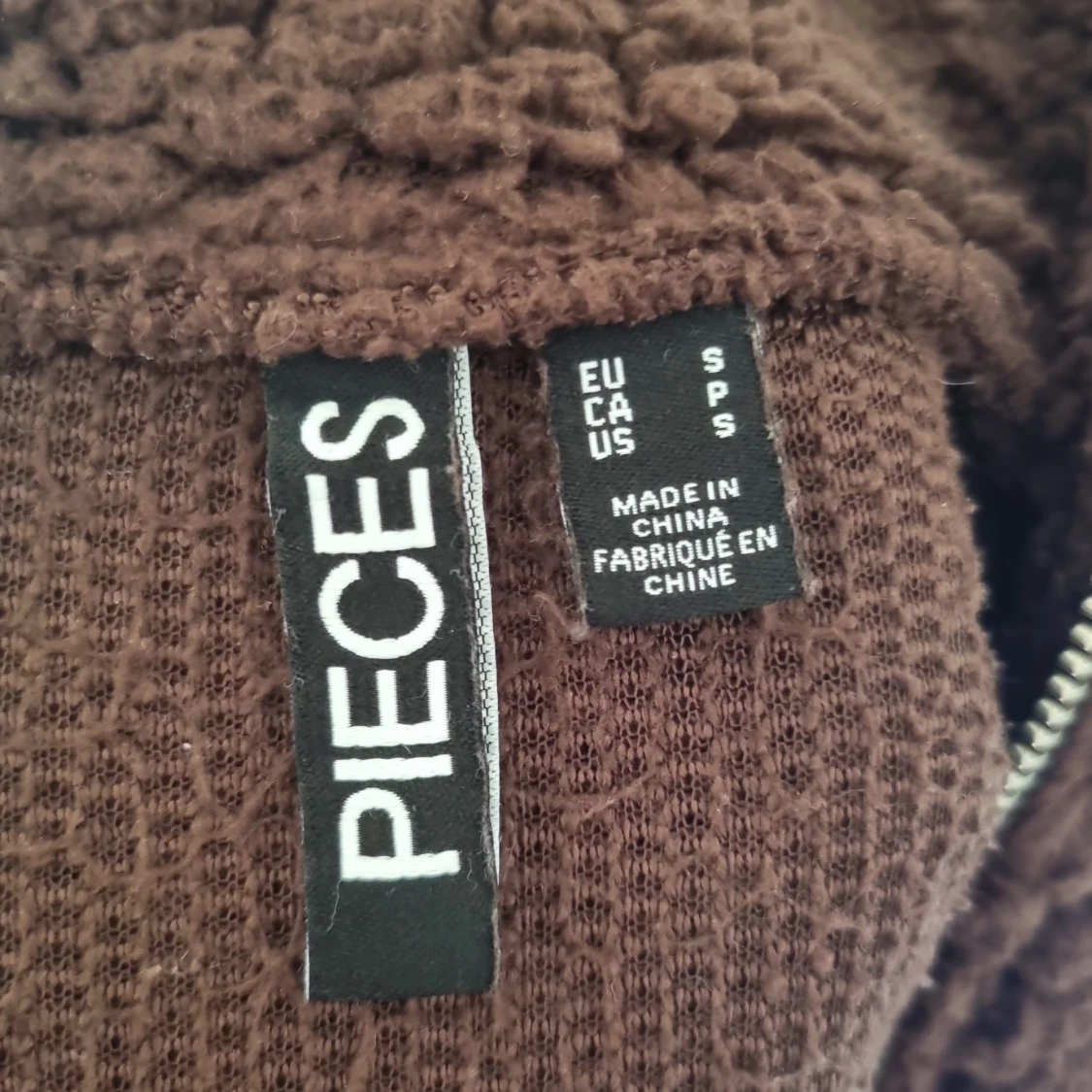 Brun teddyjacka från Pieces - 3