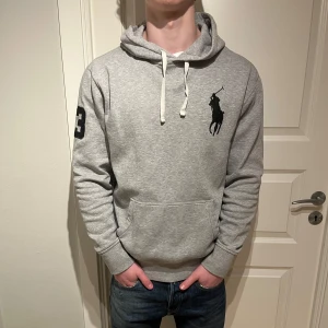 Ralph Lauren Big Pony - Snygga och eftertraktad raffe hoodie! | Tröjan är i fint skick men det finns två jätte små fläckar som syns på sista bilden men dom är inte så speciellt märkbara! | Storlek L men sitter som en M, jag på bild bär i vanliga fall S-M och den passar fint på mig. Fråga gärna om mått! 