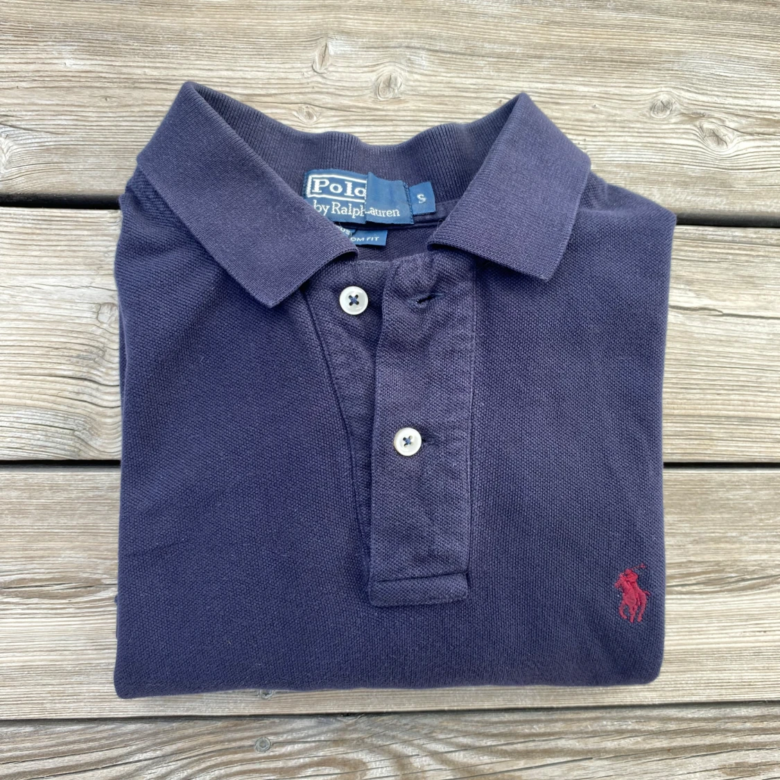 Mörkblå långärmad pikétröja Polo Ralph Lauren - 1