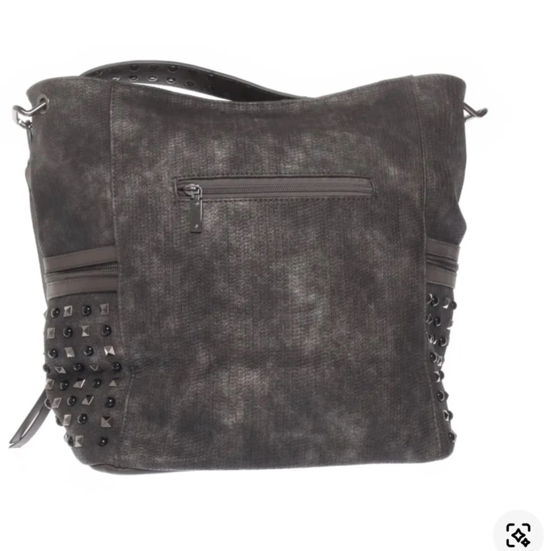 Mörk grå axelväska med nitar - 1