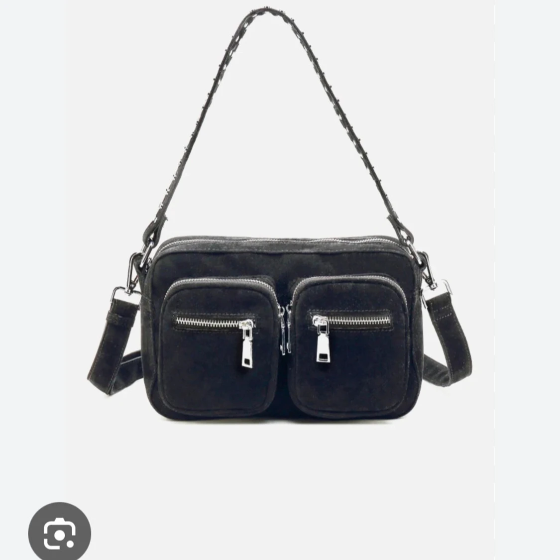 Svart mocka axelväska med nitar - 1