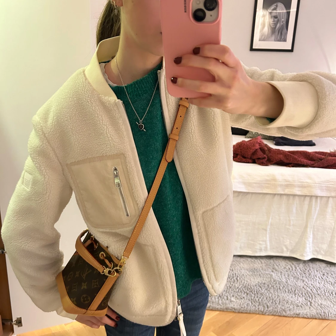 Vit fleecejacka från Boss - 90