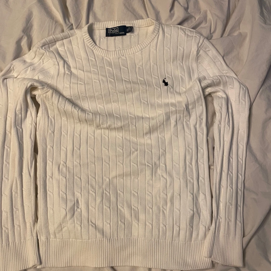 Vit stickad tröja från Polo Ralph Lauren