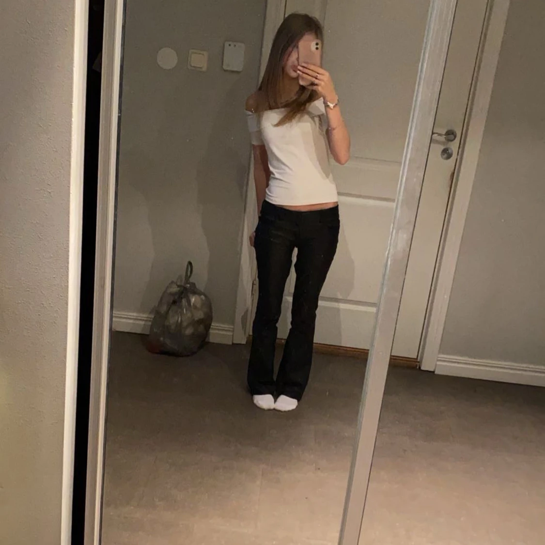 Vit offshoulder topp - 90