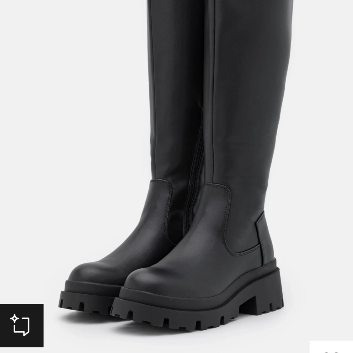 Svarta höga stövlar med dragkedja - 92