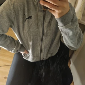 Hoodie - Säljer en snygg grå zip-hoodie från Puma då den tyvärr inte kommer till någon större använding 💕 Köptes för 399kr Säljes för 200kr  Frakt ingår ej 