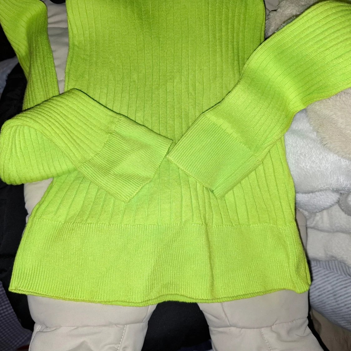 Neon grön stickad topp - 91