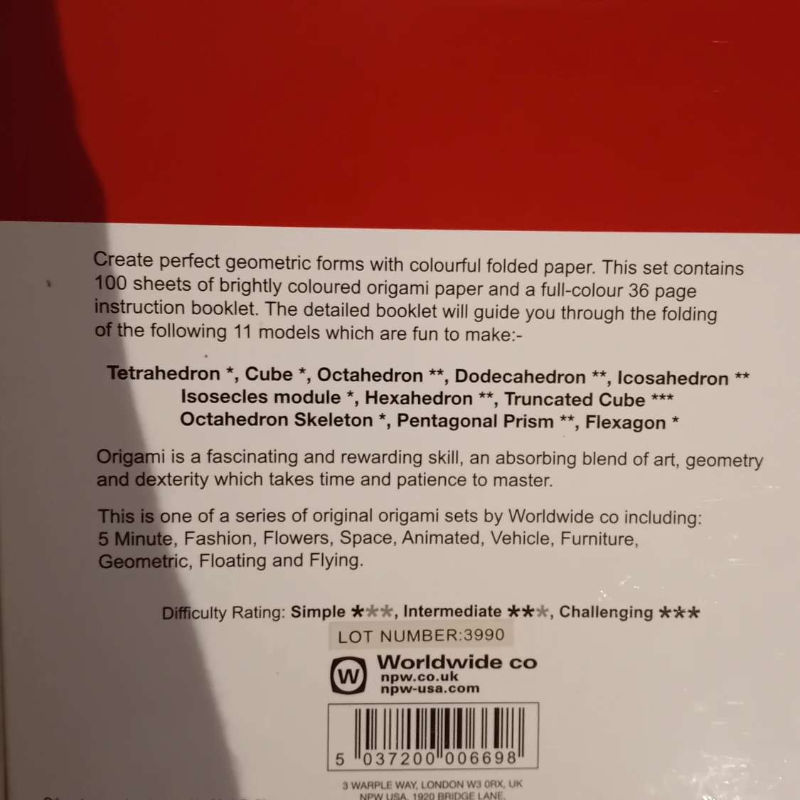 Geometric Origami set - 92