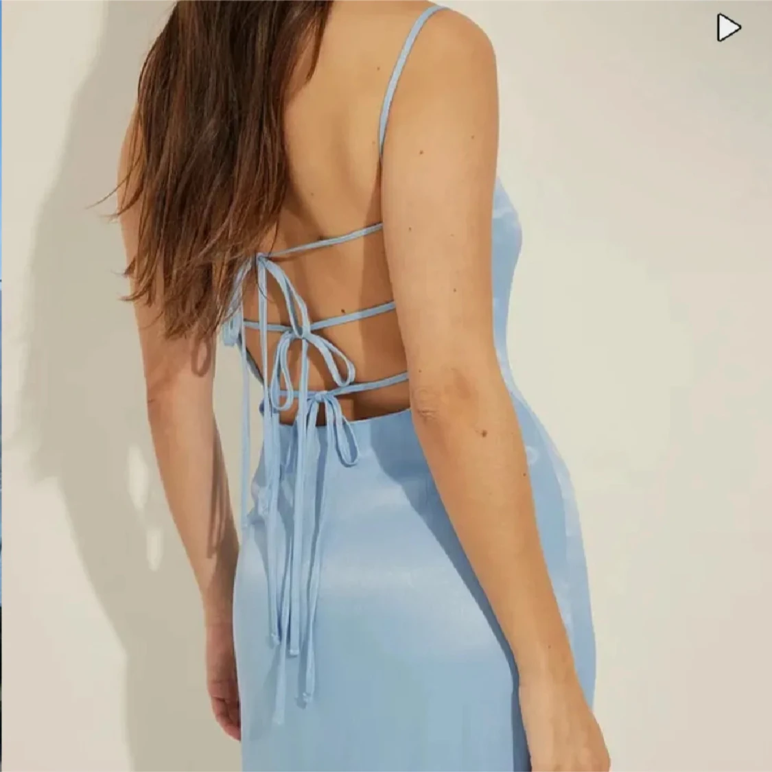 Ljusblå satinklänning/balklänning - 2