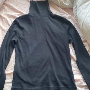 Svart polotröja från BikBok - Säljer en stilren svart polotröja från BikBok i storlek L. Tröjan är ribbad och har långa ärmar, perfekt för kyligare dagar. Passar bra till både jeans och kjol. Hör av dig vid intresse!