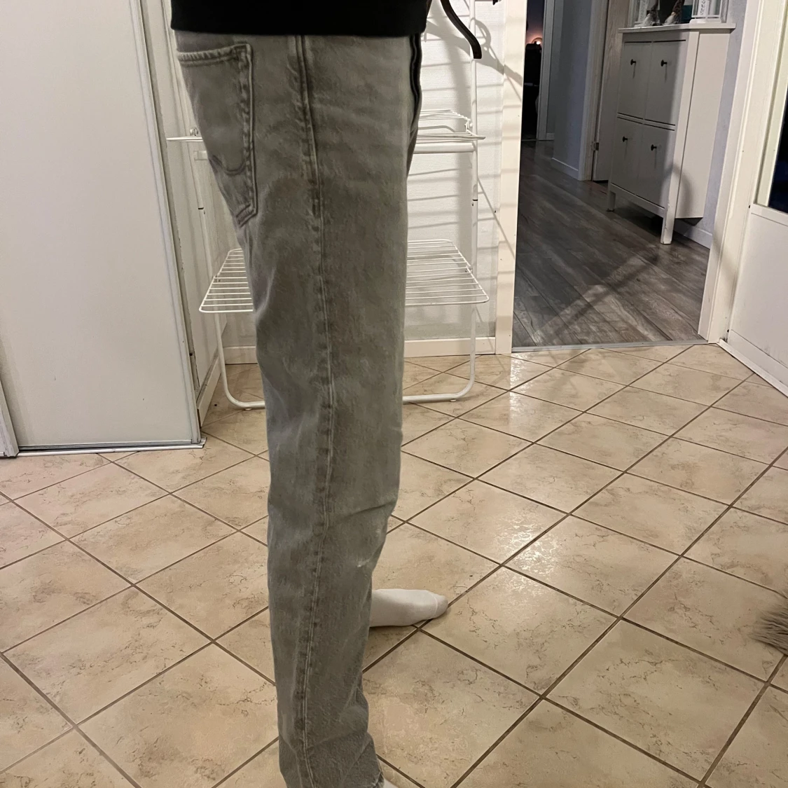 Grå jeansbyxor - 90