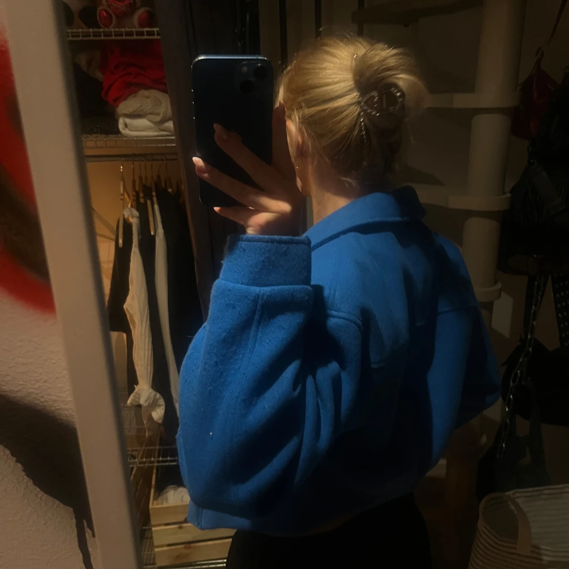 Blå jacka med dragkedja NA-KD - 92