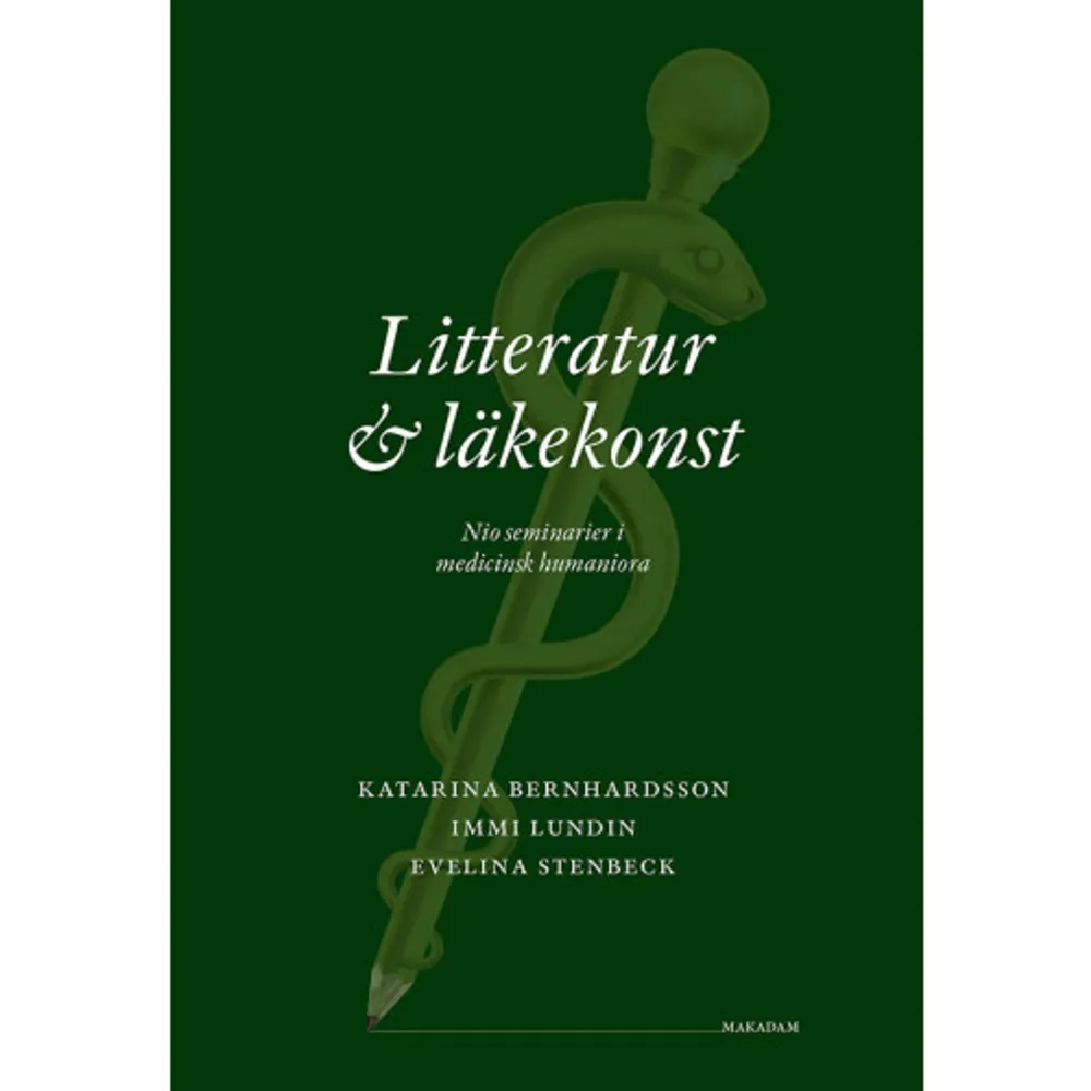 Syftet med skönlitteratur på läkarutbildningen är inte i första hand bildning utan utbildning. Det handlar om att använda litteraturen till det den är bäst på -- att tillgängliggöra mänsklig erfarenhet och belysa människans villkor. I Litteratur och läkekonst skriver Katarina Bernhardsson, Immi Lundin och Evelina Stenbeck om sina erfarenheter av att använda skönlitteratur på läkarutbildningen vid Lunds universitet, om texter de använt och om de samtal med studenterna som texterna inspirerat till. Läkarutbildningen vilar på naturvetenskaplig grund, men medicinen är i bredaste bemärkelse en människovetenskap och i utövandet av läkaryrket är mötet mellan människor en given utgångspunkt. I relationen mellan vårdande och vårdad spelar orden, uppmärksamheten och förmågan att förstå den andras perspektiv en central roll. Litteraturseminarierna på läkarutbildningen är en träning i just detta, att komplettera och berika det naturvetenskapliga medicinska kunnandet med förståelse för det humanistiskt mänskliga. I en längre inledning diskuteras arbetets förutsättningar och begreppen medicinsk humaniora och narrativ medicin. Därpå följer åtta seminarier, alla med utgångspunkt från litteratur som författarna arbetat med, samt ett seminarium om reflekterande skrivande på läkarutbildningen. Katarina Bernhardsson är docent i litteraturvetenskap, lektor i medicinsk humaniora och biträdande centrumledare för Birgit Rausing centrum för medicinsk humaniora vid Lunds universitet. Sedan avhandlingen Litterära besvär. Skildringar av sjukdom i samtida svensk prosa (2010) har hon arbetat med att bygga upp medicinsk humaniora i Lund, från 2017 på heltid. Hon forskar på sjukdomsskildringar i olika genrer och har också varit engagerad i universitetshistoria och akademisk publicering. Immi Lundin är kulturjournalist och litteraturvetare. Hon började skriva litteraturkritik 1971 och har undervisat på journalist- och författarutbildningarna vid Lunds universitet där hon 2012 disputerade med avhandlingen Att föra det egna till torgs. Berättande, stoff och samtid i Kerstin Strandbergs, Enel Melbergs och Eva Adolfssons debutromaner. Hon håller litteraturseminarier på läkarutbildningen i Lund och har också skrivit och föreläst om litteratursamtal och läsecirkelverksamhet, numera främst med inriktning på den läsfrämjande metoden shared reading. Evelina Stenbeck är lektor i litteraturvetenskap med inriktning mot kreativt skrivande vid Umeå universitet. Hon disputerade 2017 med avhandlingen Poesi som politik. Aktivistisk poetik hos Johannes Anyuru och Athena Farrokhzad och arbetade därefter som lärare och forskare i medicinsk humaniora vid Lunds universitet. Hon har även undervisat på Författarskolan vid Lunds universitet.     Format Danskt band   Omfång 198 sidor   Språk Svenska   Förlag Makadam förlag   Utgivningsdatum 2021-05-07   Medverkande Immi Lundin   Medverkande Evelina Stenbeck   ISBN 9789170613340  . Böcker.