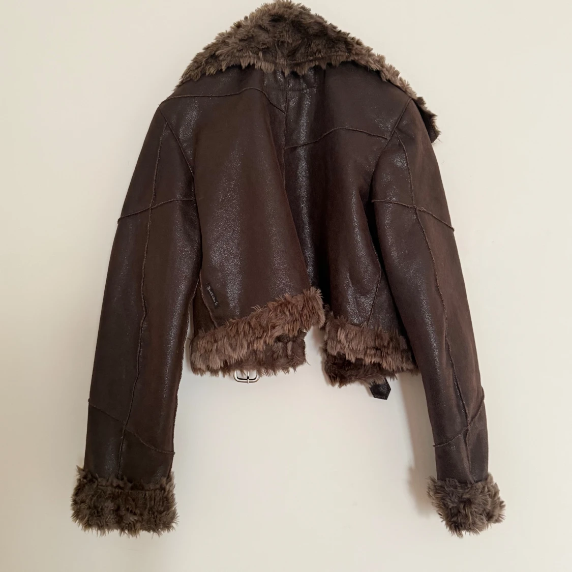Brun Armani Jeans jacka  med pälsdetaljer - 90