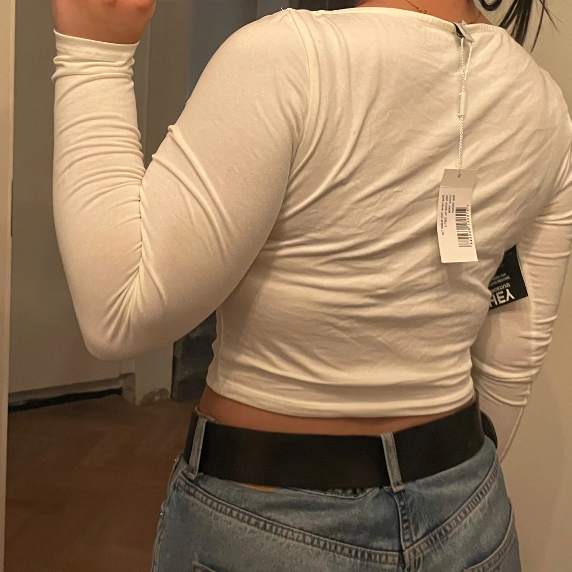 Vit långärmad topp - 90