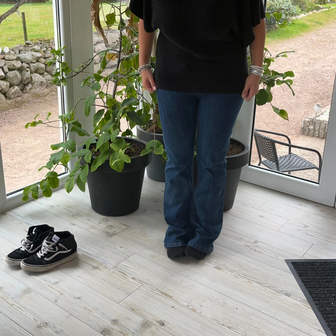 Blå bootcut jeans - 92