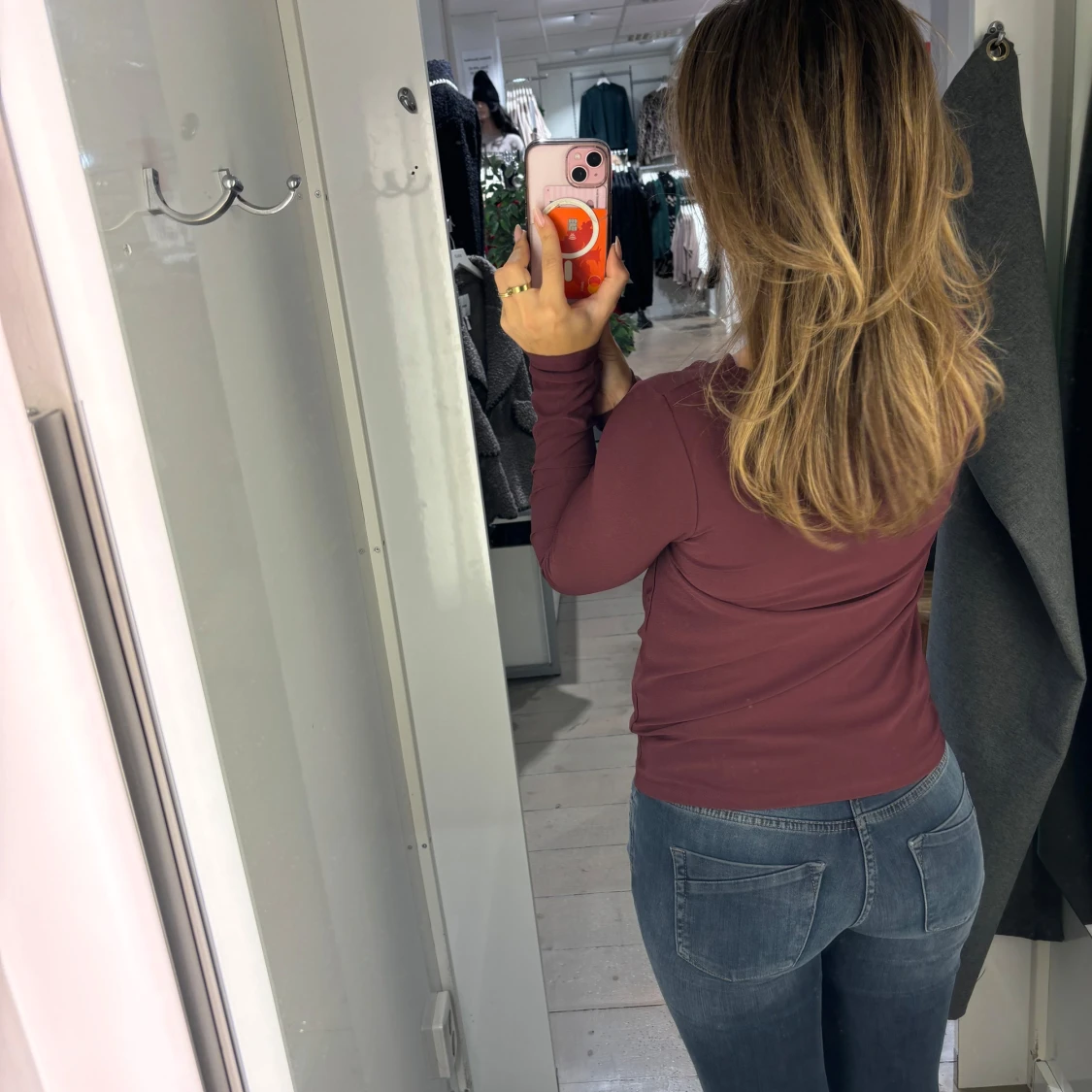 Vinröd långärmad topp - 1