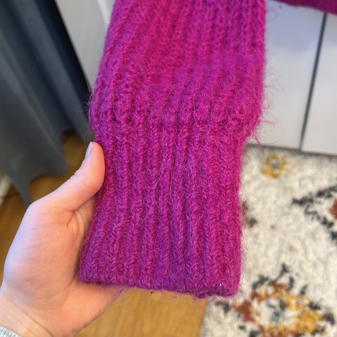 Rosa stickad kofta  - 90