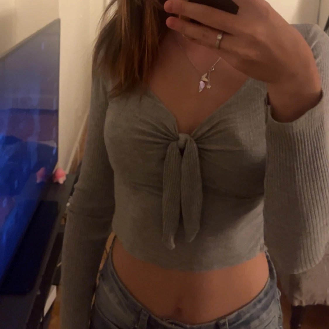 Grå snygg topp