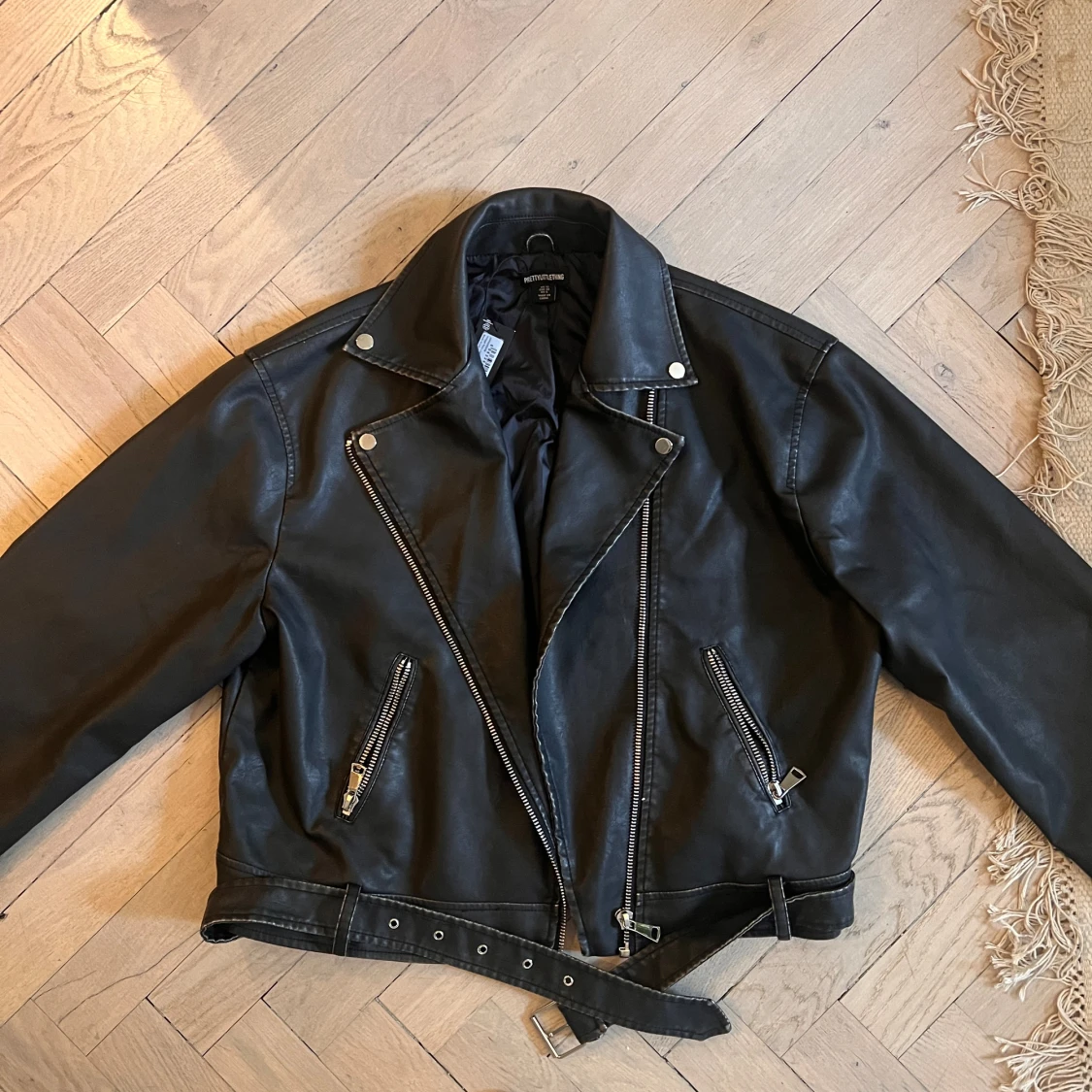 faux leather oversized jacket - 90