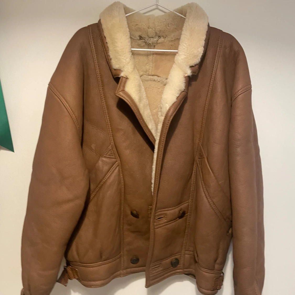 Läderjacka med fluff - 90