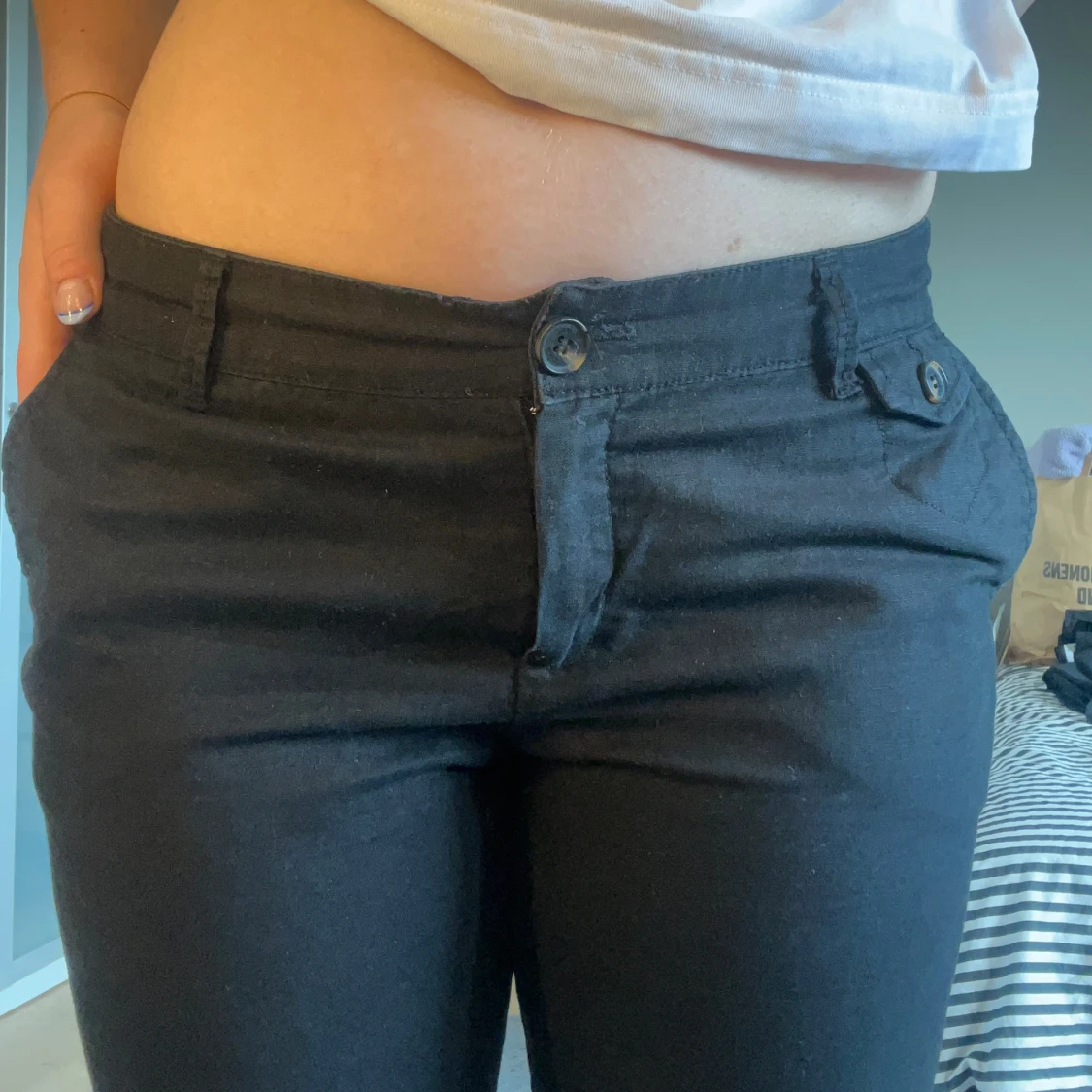 Svarta linnebyxor  - 91