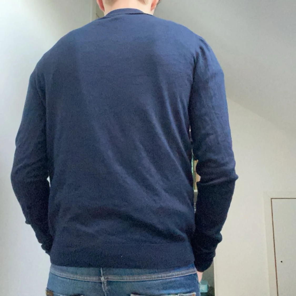 Mörkblå pikétröja  - 1