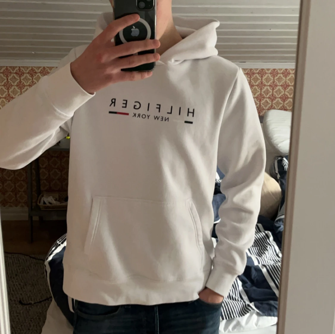 Tommy hilfiger hoodie vit 