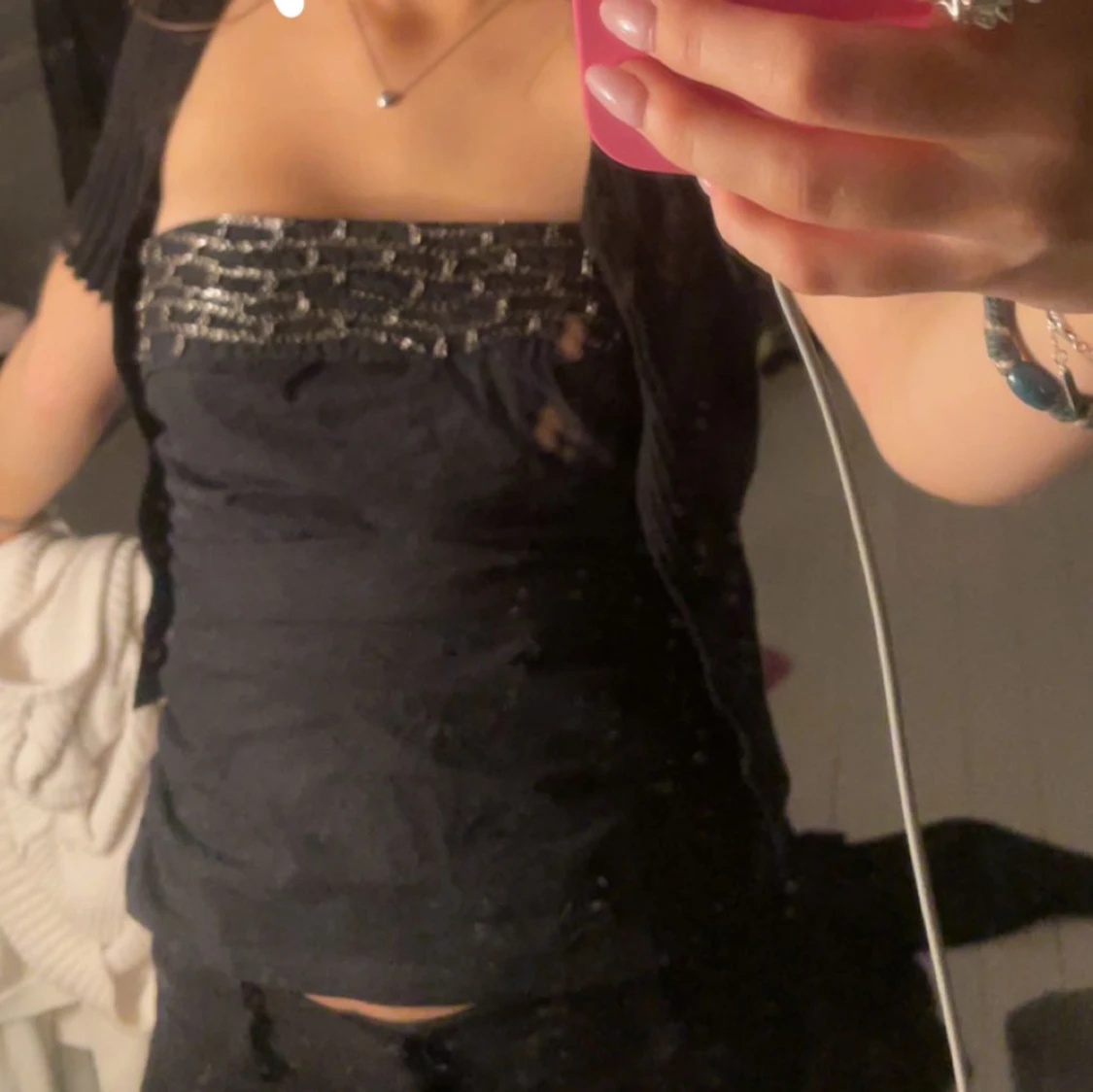 Tubtopp med glitter pärlor 