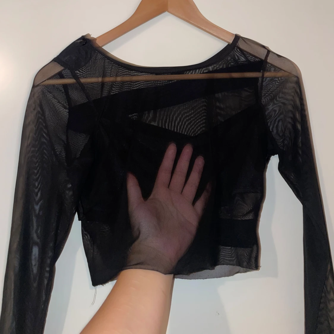 Svart mesh topp - 90