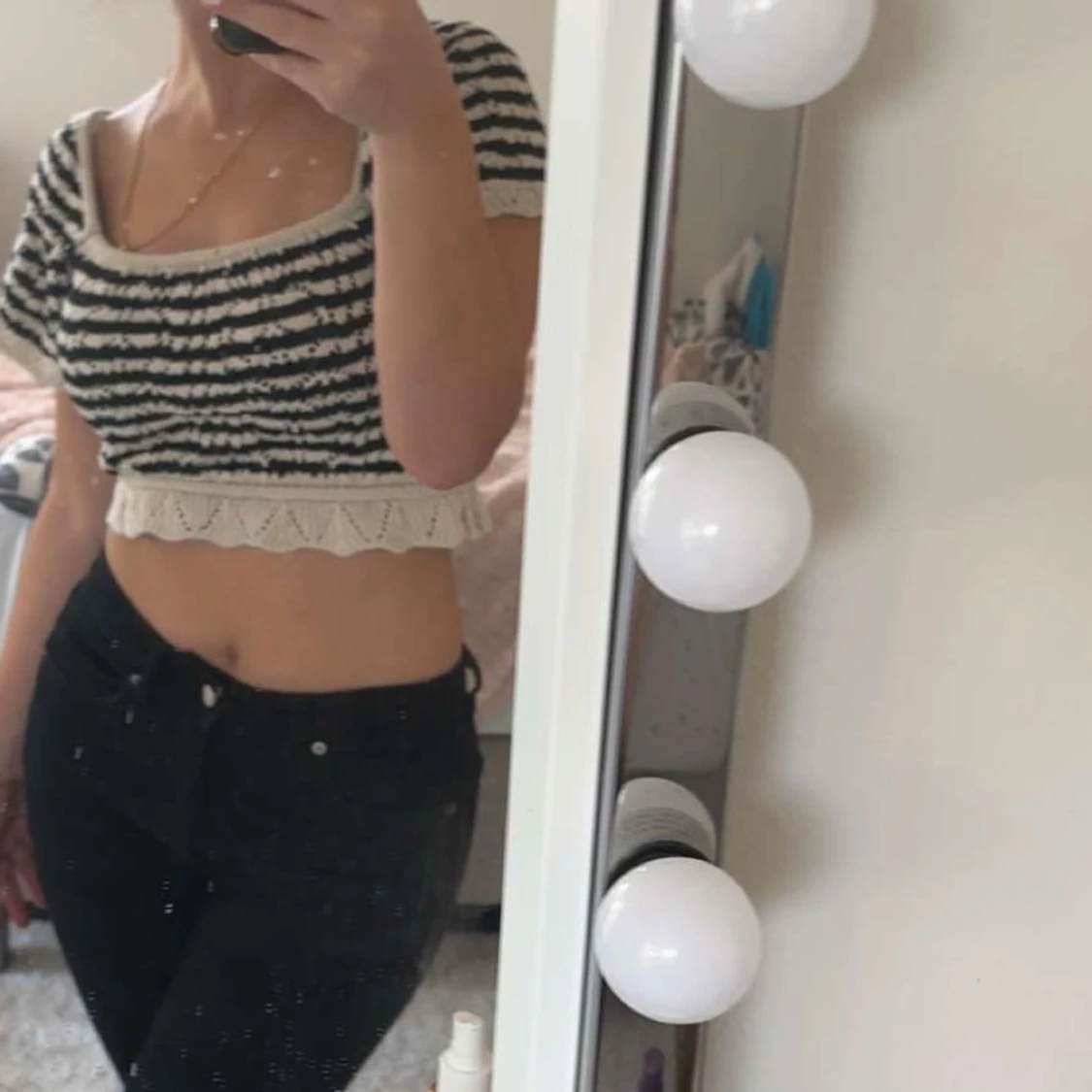 Randig croppad topp - 90