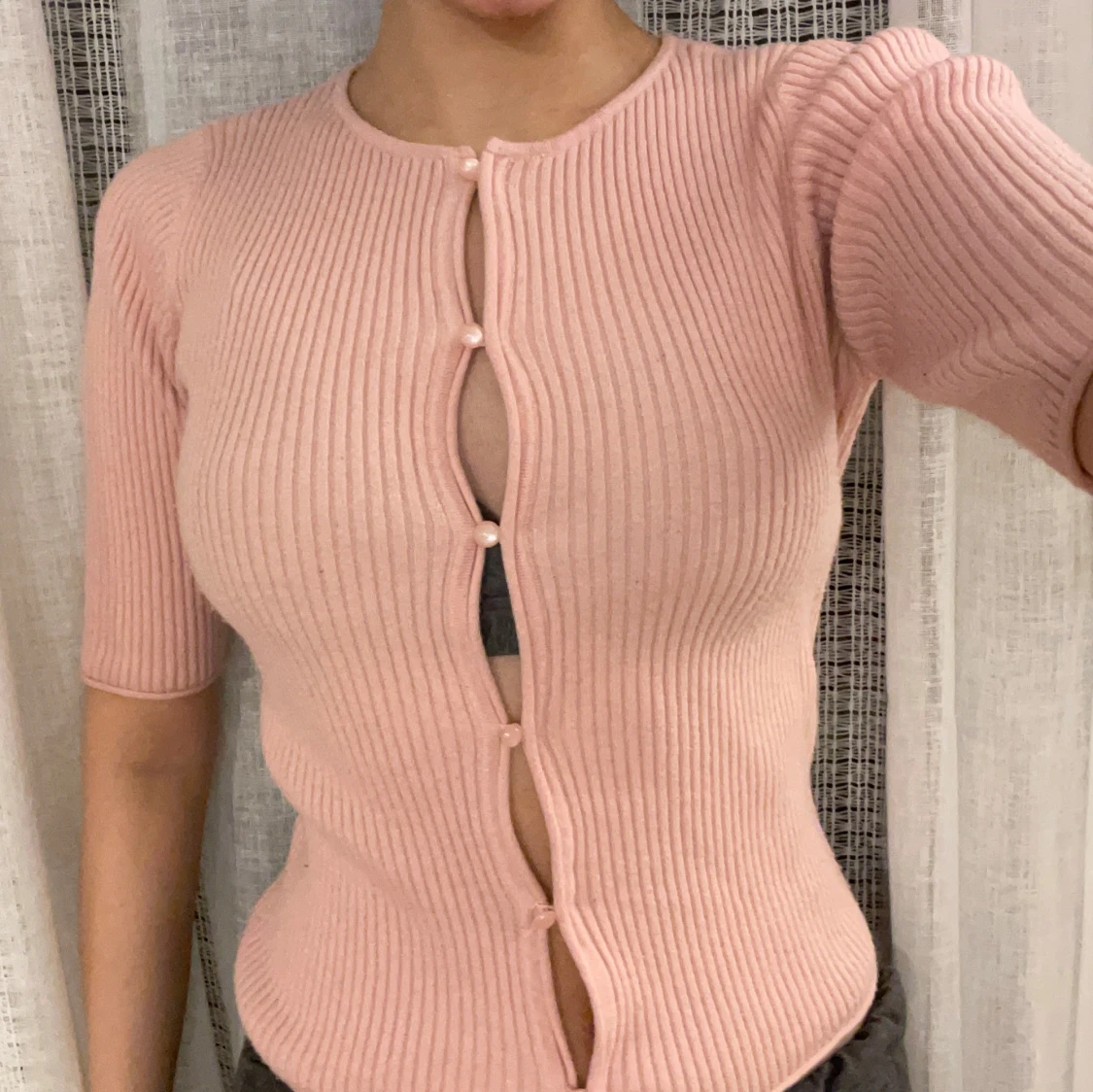 Rosa ribbad kofta från ASOS DESIGN - 93