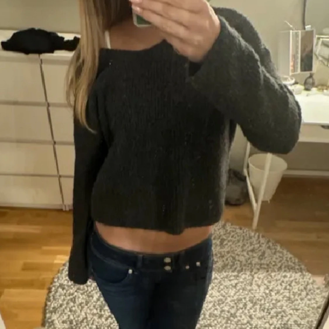 Mörkgrå stickad tröja från H&M