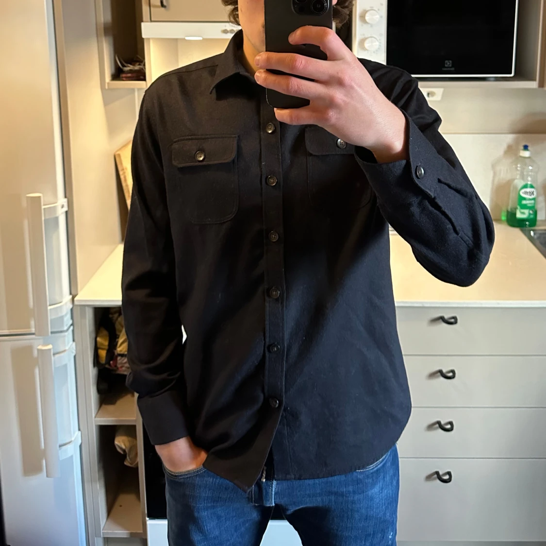 Svart långärmad skjorta - John Henric