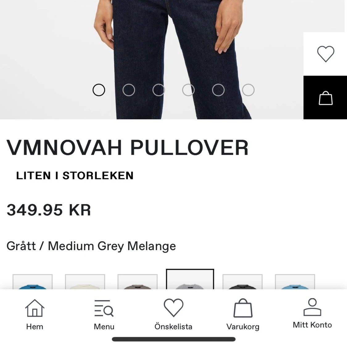 Grå stickad T-shirt  - 1