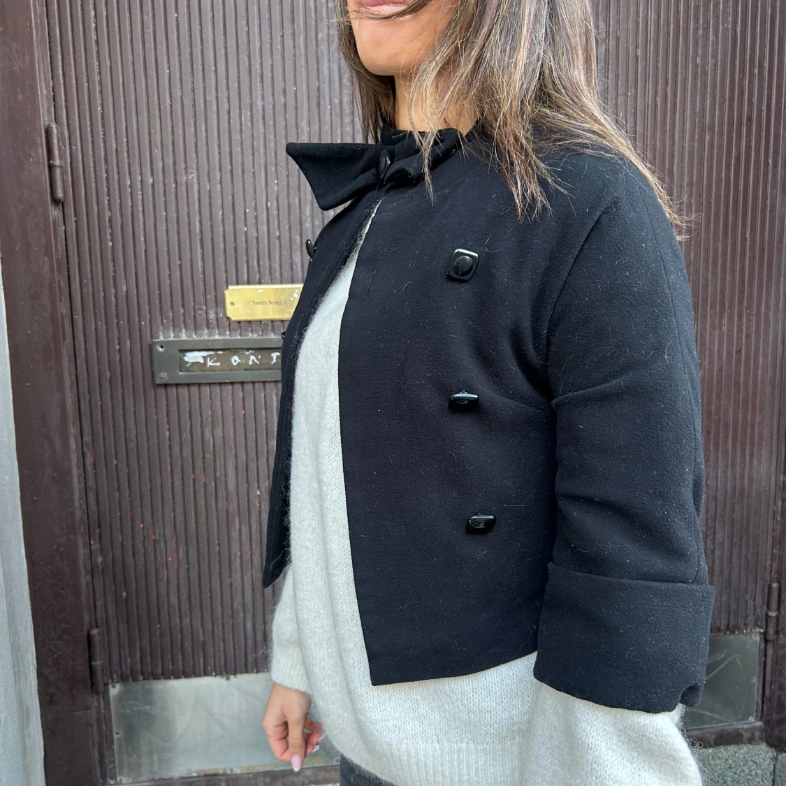 Svart Trekvartsärmad kappa - 2