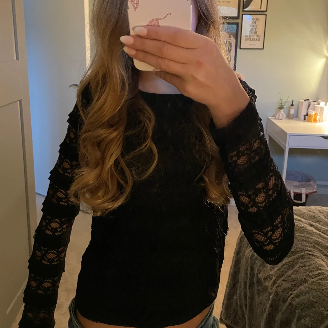 Jätte fin svart spets blus❣️