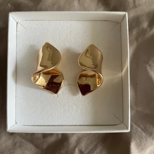 Guldiga örhängen - Stilrena guldiga örhängen ⭐️ Köpta inför nyår men aldrig använda 💕 Helt i nyskick och inga defekter!!