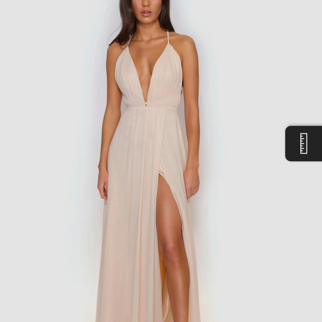 balklönning ljusgul med slits - 3