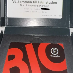 Presentkort från Filmstaden - Presentkort laddat med 500 kr från Filmstaden då jag ej får användning för det😅