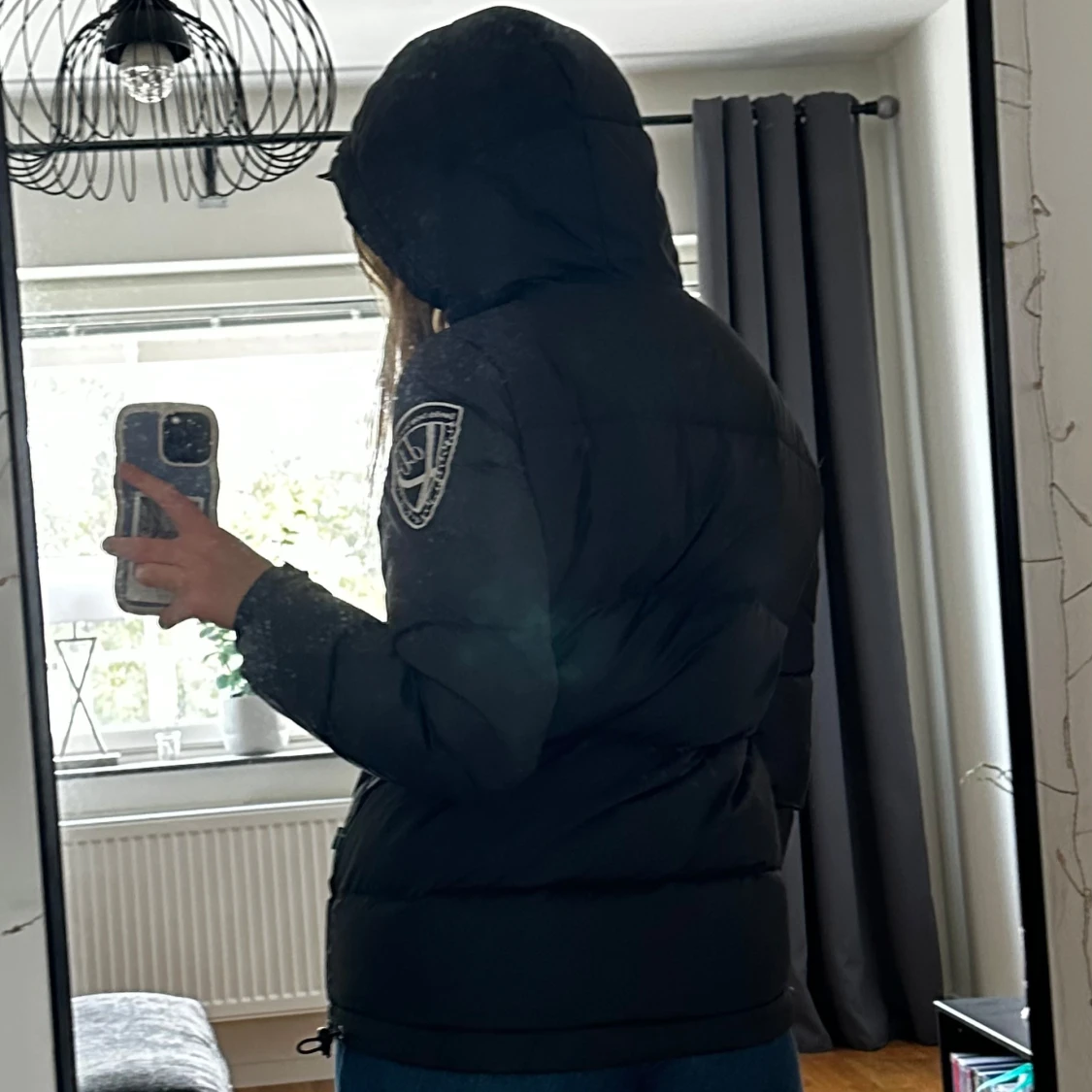 Svart pufferjacka - 90