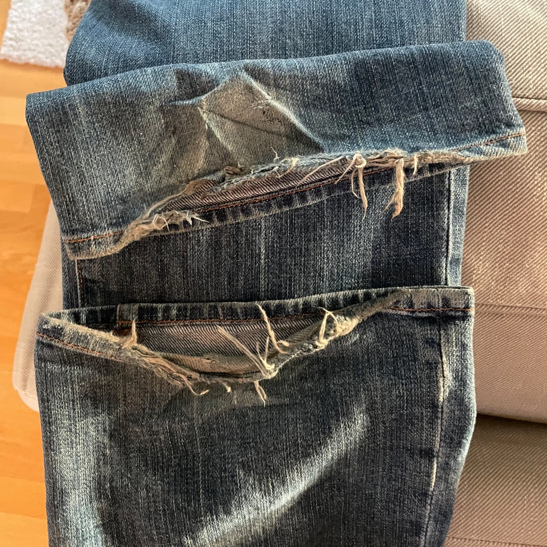 Blå lowwaist bootcut jeans trendig populär  - 92