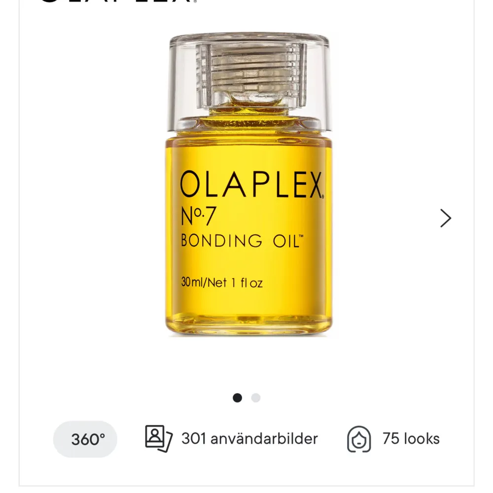 Säljer min helt nya olaplex olja som fordrande är i kartongen stylingolja som ger en otrolig glans, stärker, mjukgör och förbättrar kvaliteten på alla hårtyper. NO.7 innehåller värmeskydd upp till 230 °C. Övrigt.