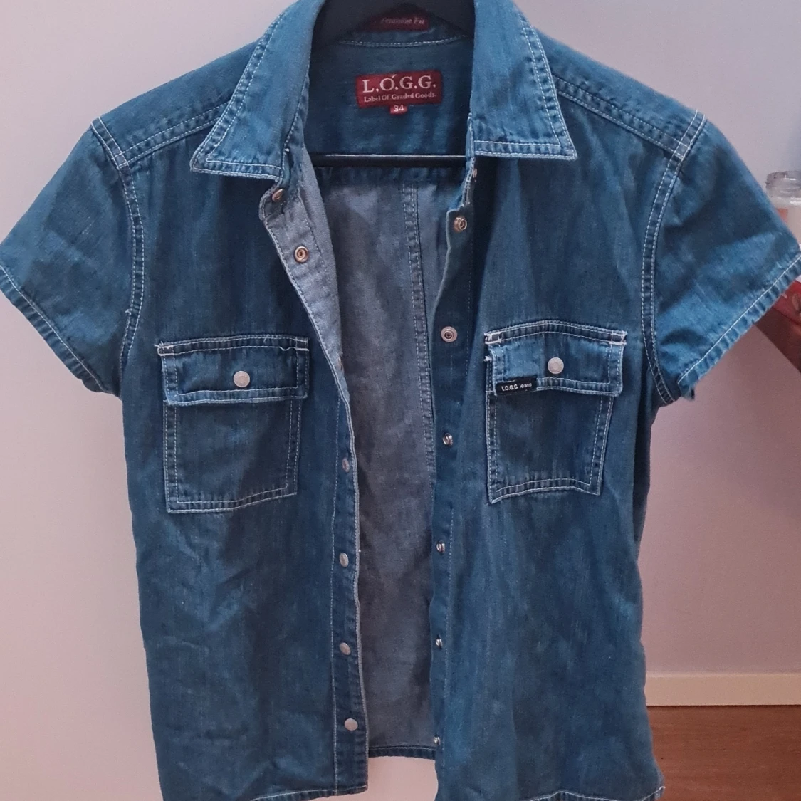 Kortärmad jeansskjorta från Logg - 1