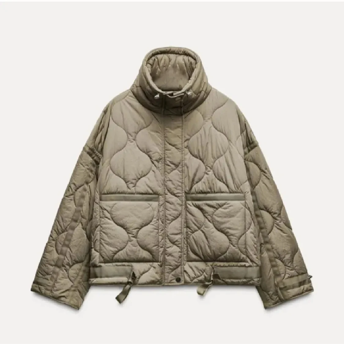 Grön quiltad jacka Zara