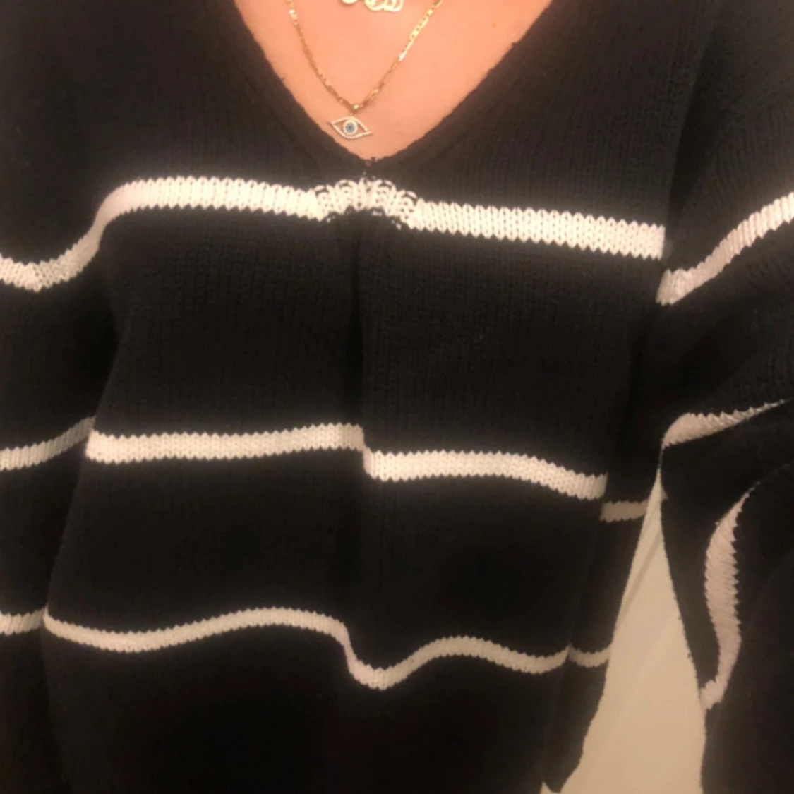 Ribbad stickad tröja - Lindex - 92