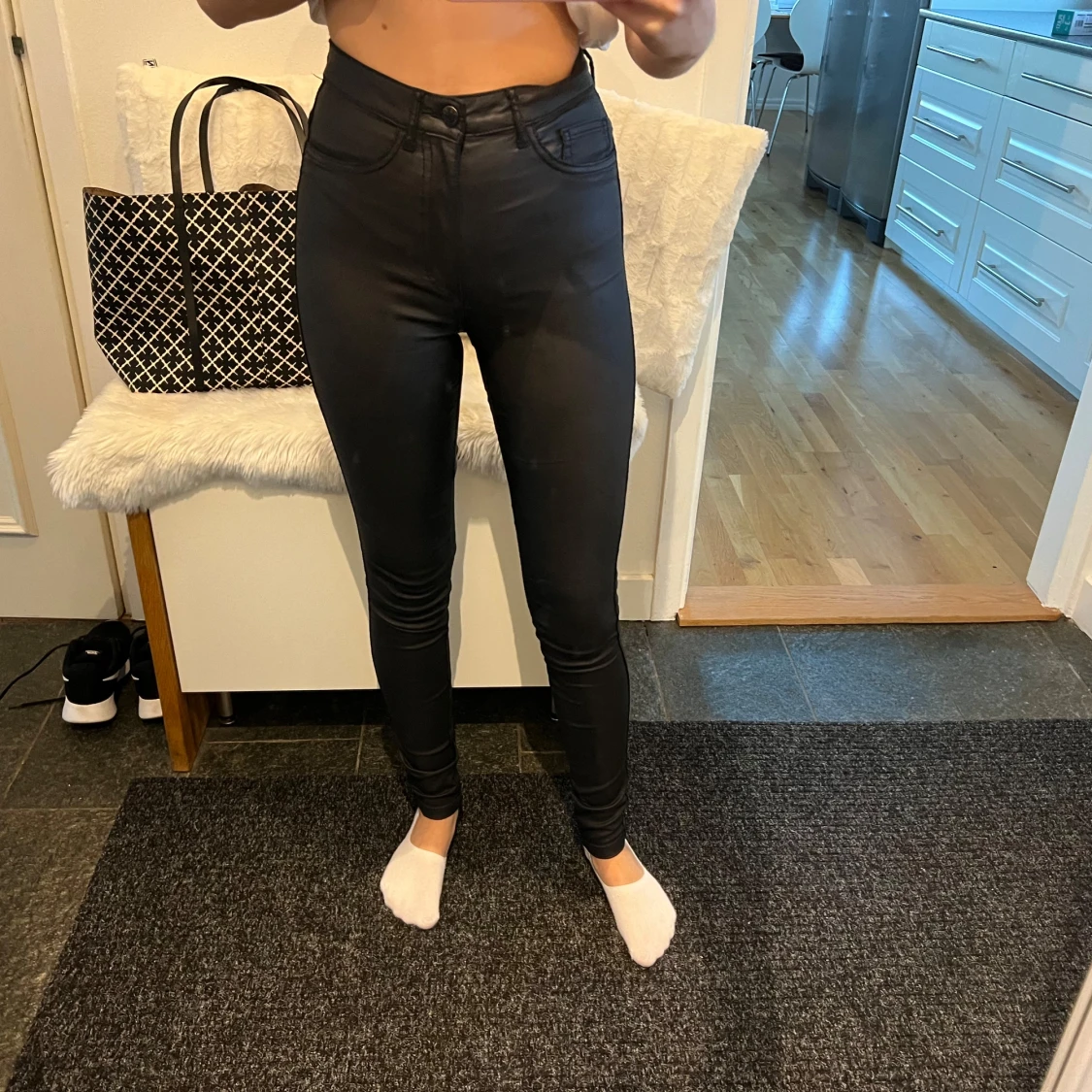 Svarta skinny byxor