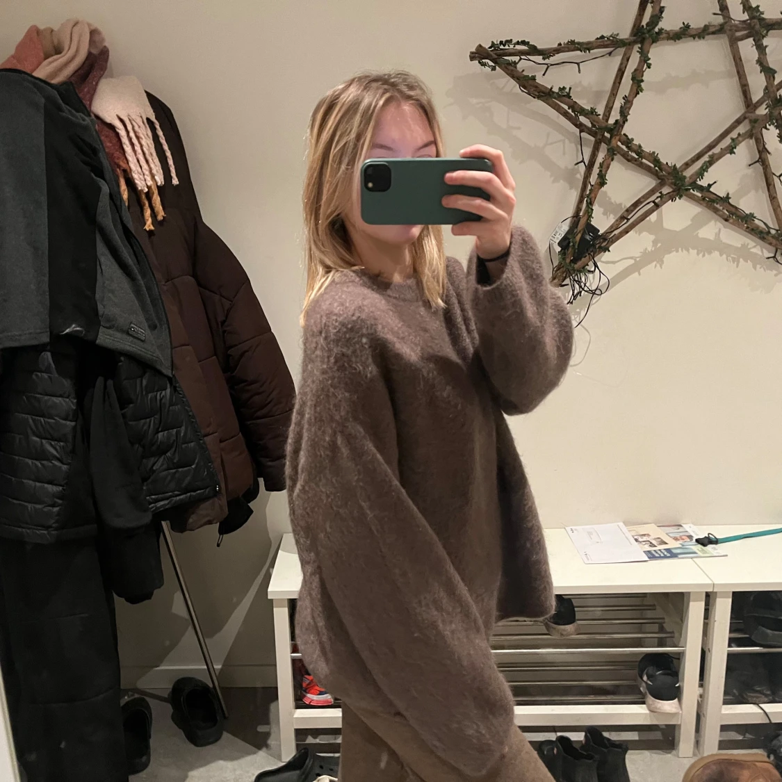 Stickad tröja mohair-mix  - 1